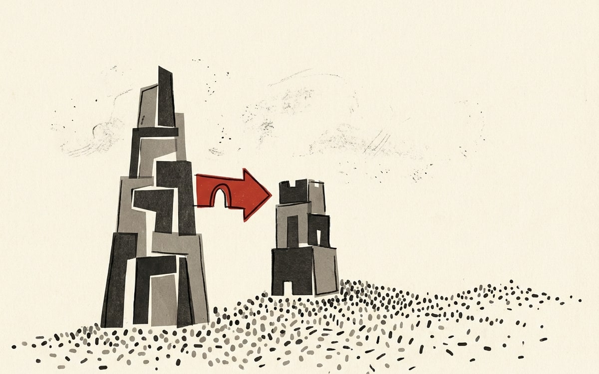 Two-Tower retrieval — a tall User Tower and shorter Candidate Tower, connected by a red similarity arrow, with the corpus laid out as dots below.