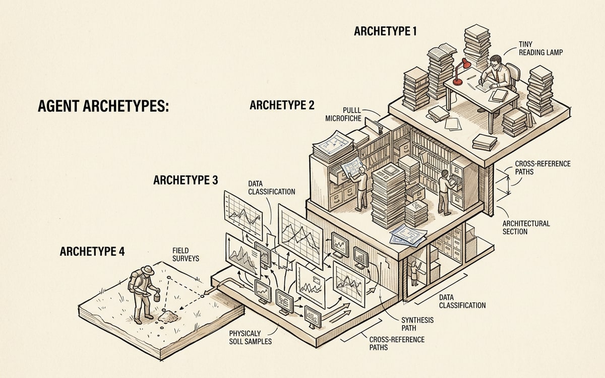 Four agent archetypes — the field guide for deep research